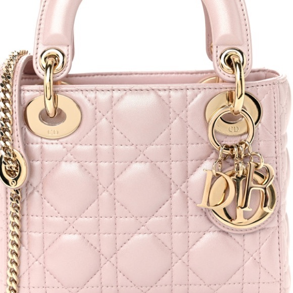 Dior Metallic Lambskin Cannage Mini Lady Dior Lotus - Picture 1 of 10